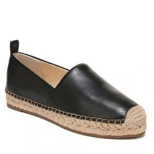 SAM EDELMAN | Kesia Black Leather Espadrille Flats